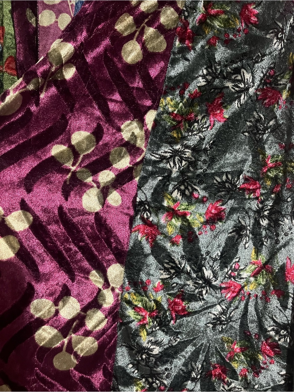 NWOT Sacred Threads Boho Purple Floral Polyester Velvety Sleeveless Kimono OS - Picture 5 of 10